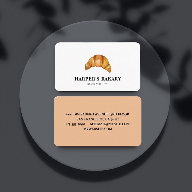 Modern Bakery Croissant Professionell Logotyp Visitkort (Skapare uppladdad)