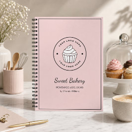Modern Bakery Rosa Anpassad Logotyp Anteckningsbok
