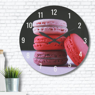 Modern Bakery Rosa Fransk Macaron Stor Klocka