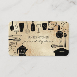 Modern baking & Cooking Utensils Visitkort