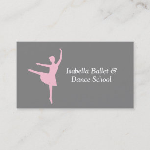Modern Ballerina Balett och Dansstudio Grå Visitkort