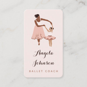 Modern Ballet Coach Ballerina Illustration Cute Visitkort