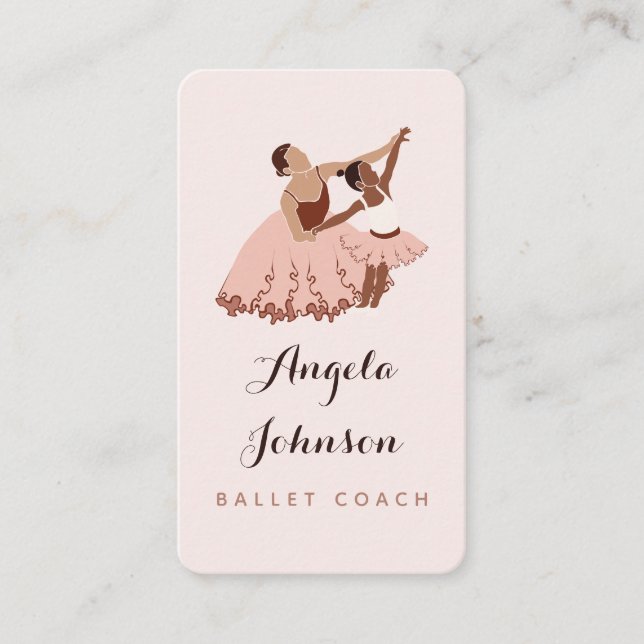 Modern Ballet Teacher Dance Ballerina Illustration Visitkort (Framsida)