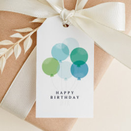 Modern Ballon Bunch Boys Birthday Presentetikett