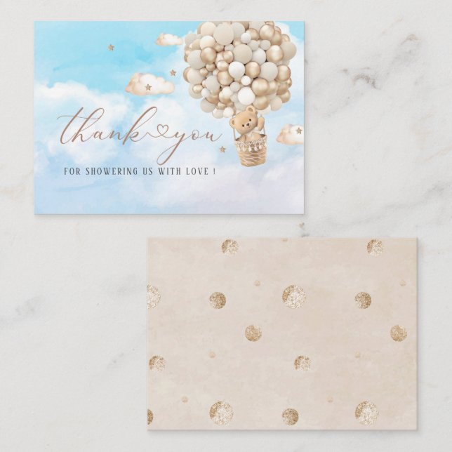 Modern Ballon Watercolor-platta anteckningskort fö (Fram/baksida)