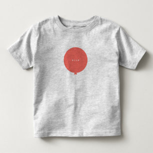 Modern ballong Coral Rosa Cute Girly Kids Namn T Shirt