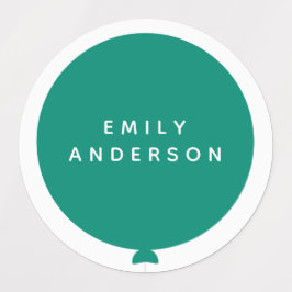 Modern ballong | Grönt-ID för Namn Nursery School  Klistermärke