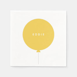 Modern ballong | GULT BARNS FÖDELSEDAG PARTY NAMN Pappersservett