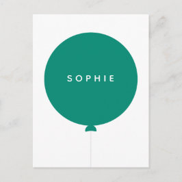 Modern Ballong | Namn Grön Minimalistisk Stilren R Vykort