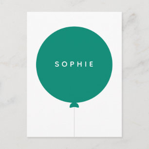 Modern Ballong   Namn Grön Minimalistisk Stilren R Vykort