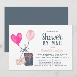 modern ballongillustration baby shower via post inbjudningar