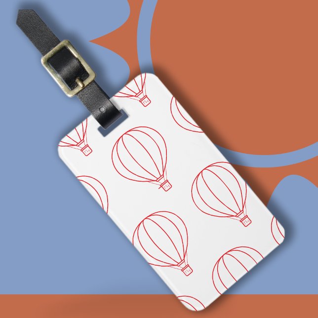 Modern Balloon Mönster Luggage Tag Bagagebricka (Hot Air Balloon Tag)