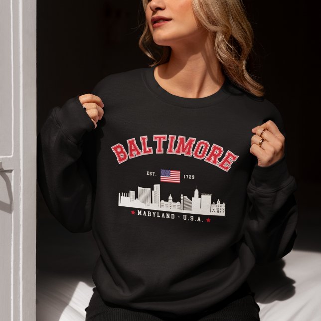 Modern Baltimore Maryland Urban Skyline T Shirt (Skapare uppladdad)
