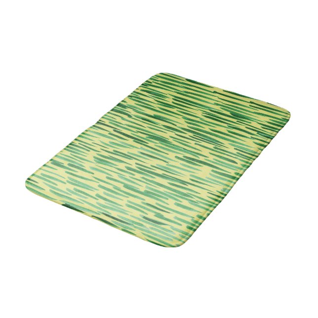 Modern Bamboo Mönster Tiki Vibe Grönt Badrumsmatta (Vinklad)