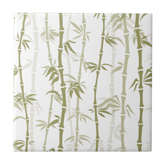 Modern Bamboo Träd Kakelplatta (Framsidan)