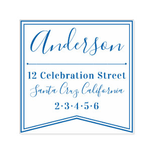 Modern banderoll   Anpassningsbar Family Namn Retu Självfärgande Stämpel