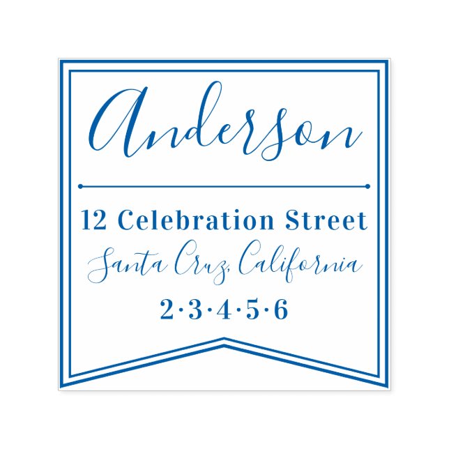 Modern banderoll | Anpassningsbar Family Namn Retu Självfärgande Stämpel (Design)