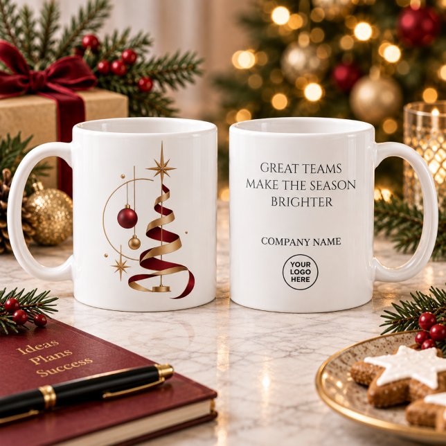 Modern bandträd julpresent till anställda kaffemugg (Skapare uppladdad)