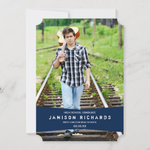 Modern Banner Examenstillkännagivande / Marinblå Meddelande