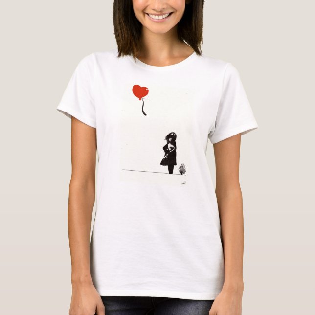 Modern Bansky Girl Tee Shirt (Framsida)