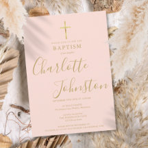 Modern baptism Christening Guld Script Rosa