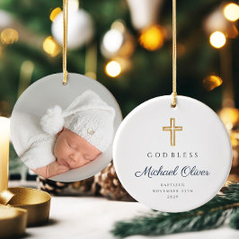 Modern Baptism i Välsigna dig Religiösa Kor Julgransprydnad Keramik