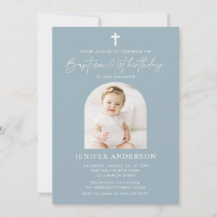 Modern baptism och första födelsedag inbjudningar