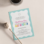 MODERN BAR MITZVAH regnbågsfärger vågig kant mint Inbjudningar<br><div class="desc">av kat massard >>> https://linktr.ee/simplysweetpaperie <<< En modern, enkel klassisk inbjudan design för ditt barns BAR, Bat eller B'NAI MITZVAH TIP :: 1. För att ändra/flytta grafik och teckensnitt och lägga till mer text - tryck på "anpassa den" knappen. - - - - - - - - - - -...</div>