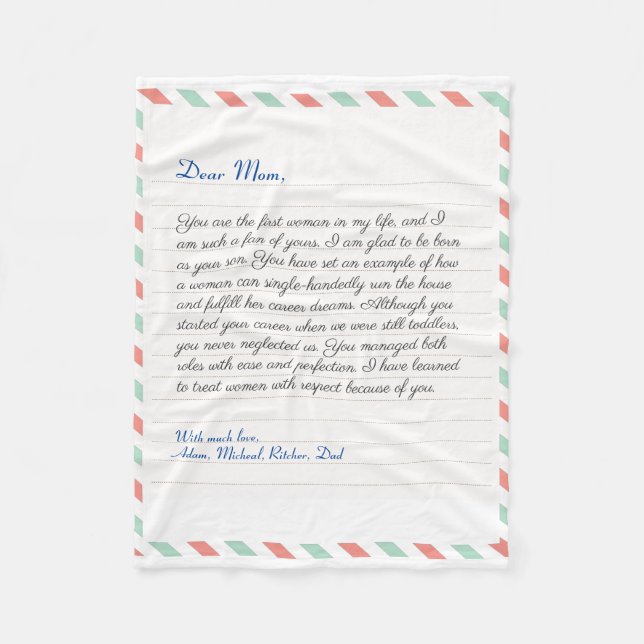 Modern bärbar dator handskriven kärlek brev fleecefilt (Framsidan)