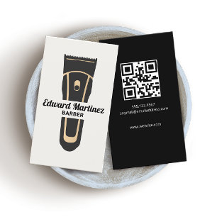 Modern Barber Barbershop Electric Hair Clipper Visitkort