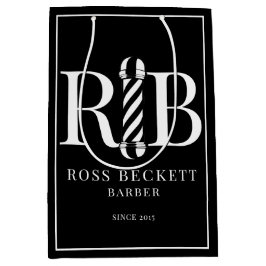 Modern Barber Shop Black White Gift Bag