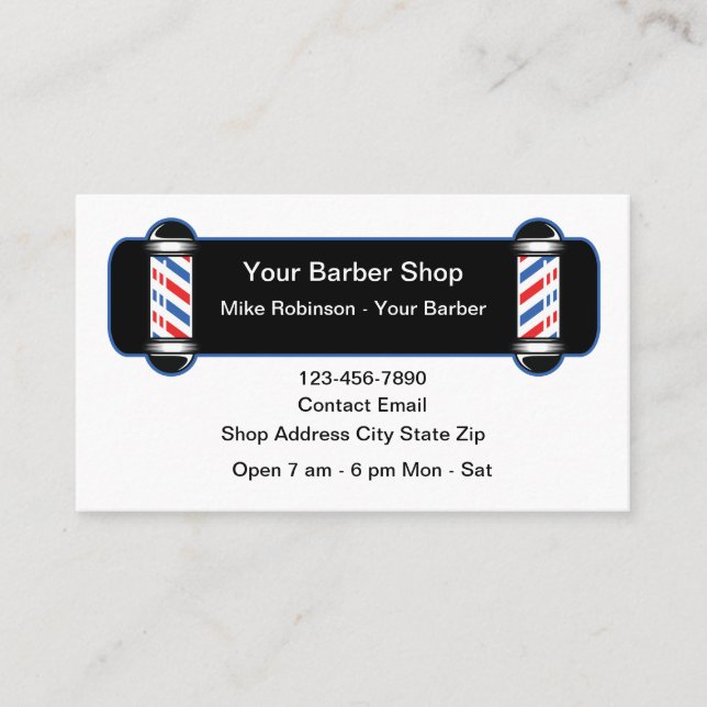 Modern Barber Shop Lights Theme Visitkort (Framsida)