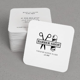 Modern barberaffär logotyp namn professionell salo fyrkantigt visitkort