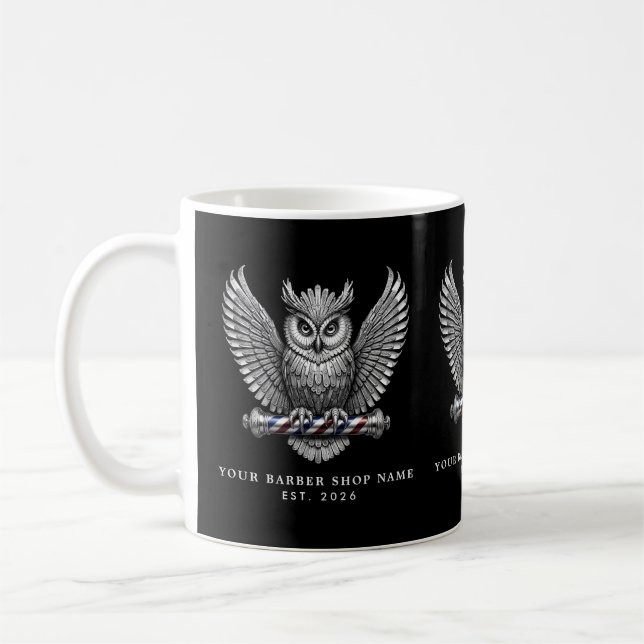 Modern Barberare Silver Owl Kampanj Varumärke Kaffemugg (Vänster)