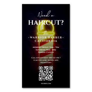 Modern Barberbutiksglans Barbers polbarberöppning Magnetiska Visitkort