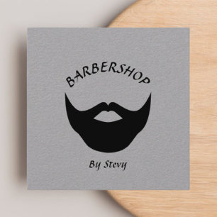 Modern Barbers Black & Grått-Professionell Fyrkantigt Visitkort