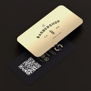 Modern Barbershop Faux Guld Barber's Pole Barber Visitkort
