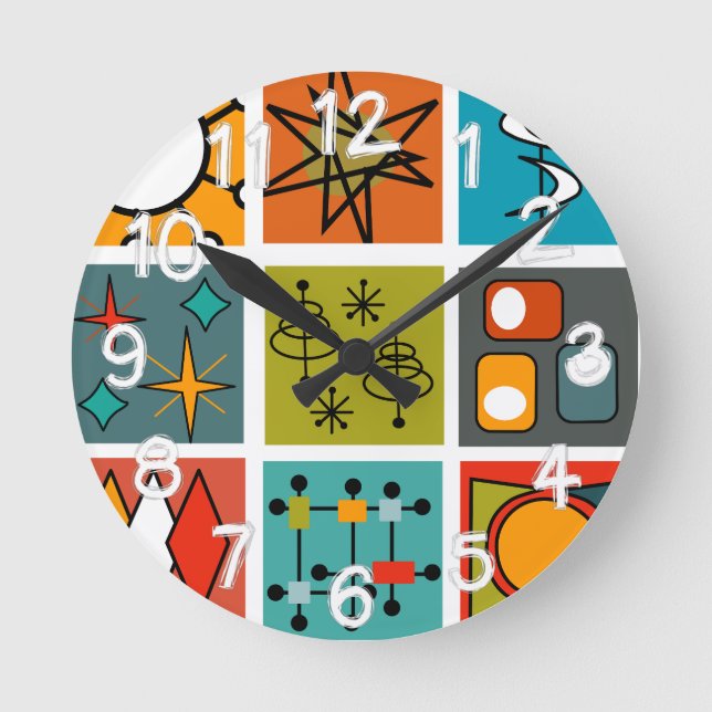 Modern bårhus i mitten av århundradet rund klocka (Framsida)