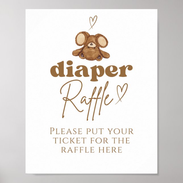 Modern Barly Wait Baby Shower Raffle Poster (Framsidan)