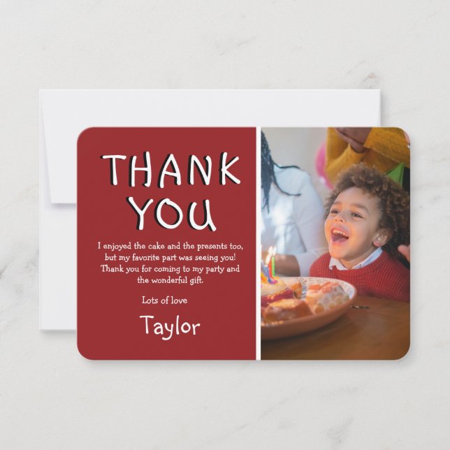 Modern Barn Foto Födelsedag | Tackkort Tack Kort (Framsida)