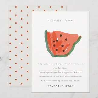 Modern Barn Handritad Vattenmelon Frukt Baby Showe Tack Kort