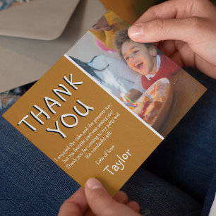 Modern barnfoto födelsedag   Tack-kort Tack Kort