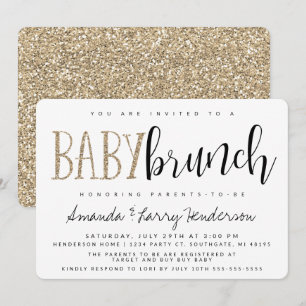 Modern barnvakt brunch barnvakt shower inbjudningar