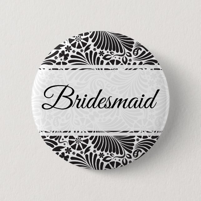 Modern Baroque Blommigt Bridesmaid Knapp (Framsida)