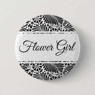 Modern Baroque Blommigt Flower Girl Knapp