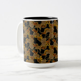Modern Baroque Glam Animal Print With Chains Två-Tonad Mugg