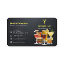 Modern bartender-verksamhet | Svart Avslappnad