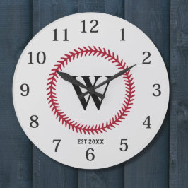 Modern Baseball Boll-idrottens designmonogram Stor Klocka
