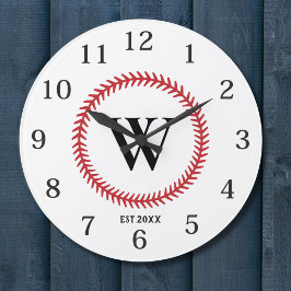 Modern Baseball Boll-idrottens designmonogram Stor Klocka