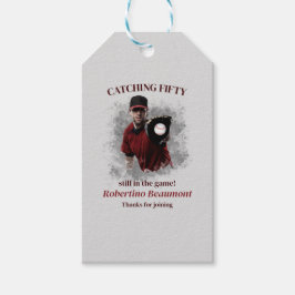 Modern Baseball Catching Fifty Men's 50th Birthday Presentetikett
